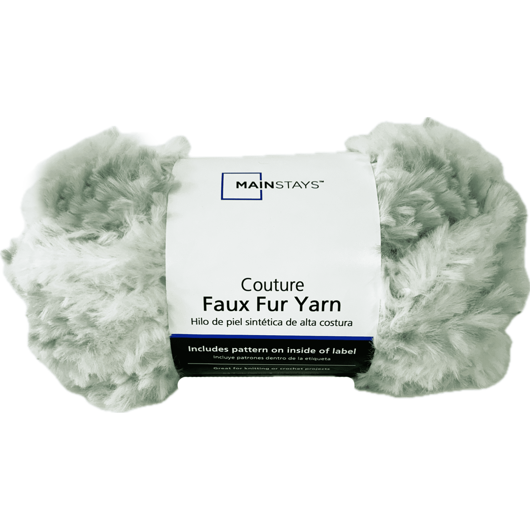 Mainstays Faux Fur Couture Yarn, 54 yd, Light Green, 100% Polyester, Super Bulky, Pack of 2