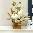 thumbnail image 7 of BinKFF White Pumpkin Sunflower Fall Decor Artificial Tabletop Centerpiece Pine Cone Leaf Bouquet for Thanksgiving Harvest Autumn Table Home Kitchen Mantel Decoration, 7 of 7