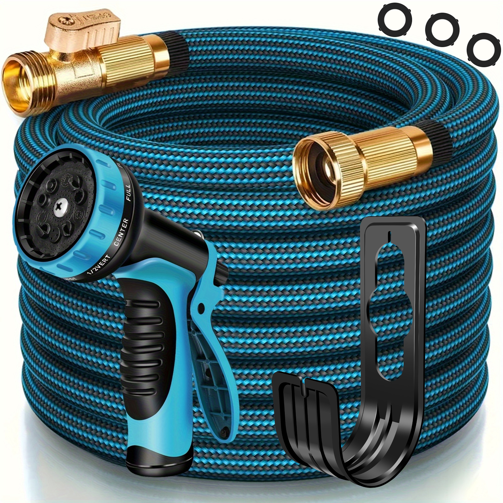 50ft Expanding Garden Hose With Spray Nozzle - Flexible, Lightweight & Comes In 3 Colors