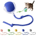 thumbnail image 1 of Jouet pour Chat, Jouet Interactif pour Chat avec Balle et Queue, Jouets Roulants Rechargeables par USB, Mouvement 360° pour Chats et Chatons d'Intérieur, Jouet de Poursuite Intelligent, Bleu, 1 of 5