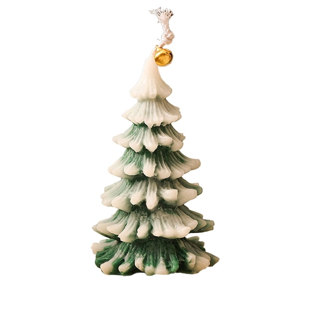 Velas Decorativas Navideñas Adorno de vela de árbol de Navidad de cera verde de 11,5 x 7 cm con aroma a aromaterapia para decoración navideña y regalos festivos. Pieza única. Rkxzt