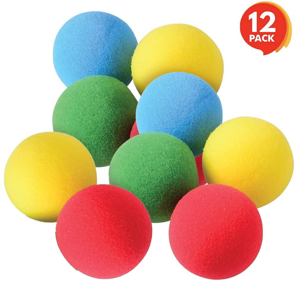 3X Soft Foam Sponge Indoor Outdoor Ball Various Colours 
