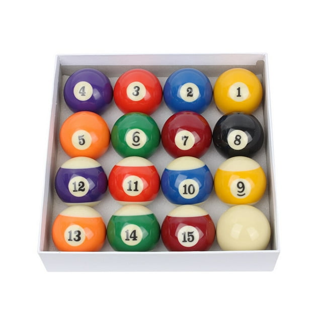 CIMAXIC 1 Set/16 Pcs 48MM Billiard Ball Kit Number Style Professional Regulation Size Billiard Pool Balls Complete Set for Home Club Playing Supplies,1.89"X1.89"X1.89"
