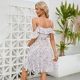 thumbnail image 4 of Maternity Nursing Dress Womens Spaghetti Strap Ruffle Sleeve Daisy Printed Tiered Flowy Swing, 4 of 5