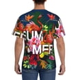 thumbnail image 3 of Bixox Men's Summer Birds and Flowers Printed Short Sleeve Skinny Athletic T-Shirt, 3 of 6