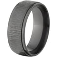 thumbnail image 2 of 8mm Raised Center Black Zirconium Ring with a Tree Bark Finish, 2 of 3
