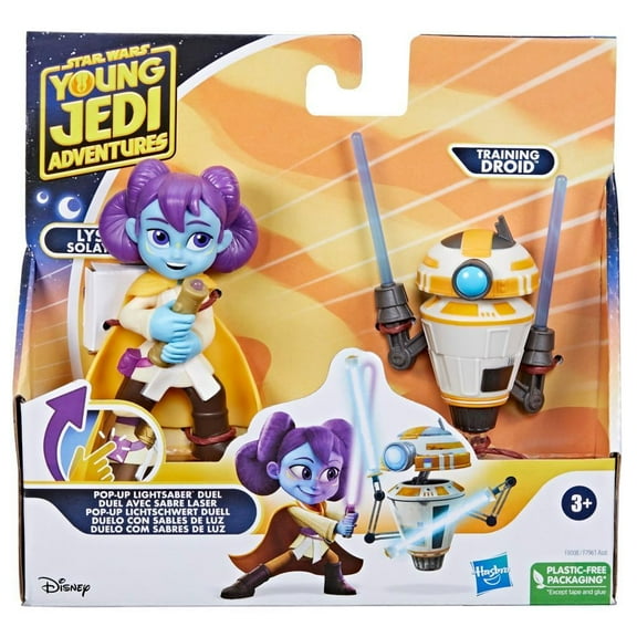 Star Wars Pop-Up Lightsaber Duel, Lys Solay & Training Droid Figures, Preschool Toys (4")