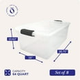 thumbnail image 4 of HOMZ 64-Quart Clear Stackable Plastic Storage Bins, Black Latches, 8 Pack, 4 of 10