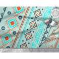 thumbnail image 2 of Soimoi Cotton Jersey Fabric Aztec Geometric Printed Fabric 1 Yard 58 Inch Wide, 2 of 3