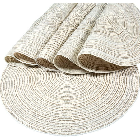 Placemat, sets of 6, round, heat-resistant, woven placemat, dining