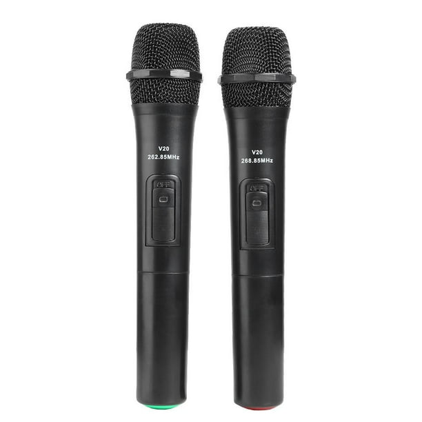 2 micrófonos inalámbricos inteligentes de mano con receptor USB para Karaoke
