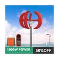 thumbnail image 2 of Vertical Wind Turbine Generator 1000W 5 Blades12v 24v With MPPT Charge Controller Low Noise Wind Speed Start Rotation For Home ,Easy Installation, 2 of 7