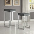 thumbnail image 3 of Gray Chrome Contemporary Modern Stool for Kitchen Counter or Bar, 3 of 6