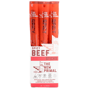 The New Primal Beef Jerky Sticks, Spicy, 1 oz (Pack of 20)