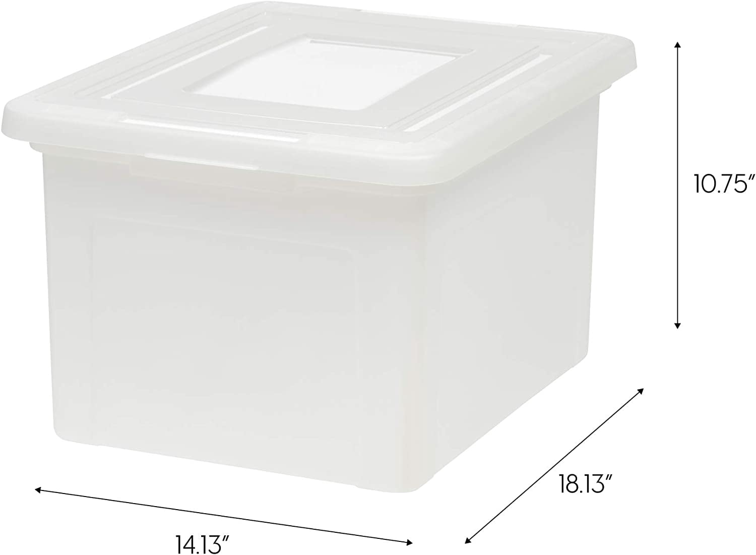 Librala File Box, Plastic File Organizer with Lids for Letter/Legal File, Portable Document Box For Moving, Storage Bin with Durable and Secure Lid, Stackable Nestable BPA-Free, Pearl 35 Qt. 4 Pack