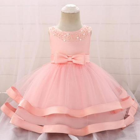 Baby Girl S Dress For Baptism 1st Year Birthday Party Easter Wedding Christen Infant Clothing Walmart Canada