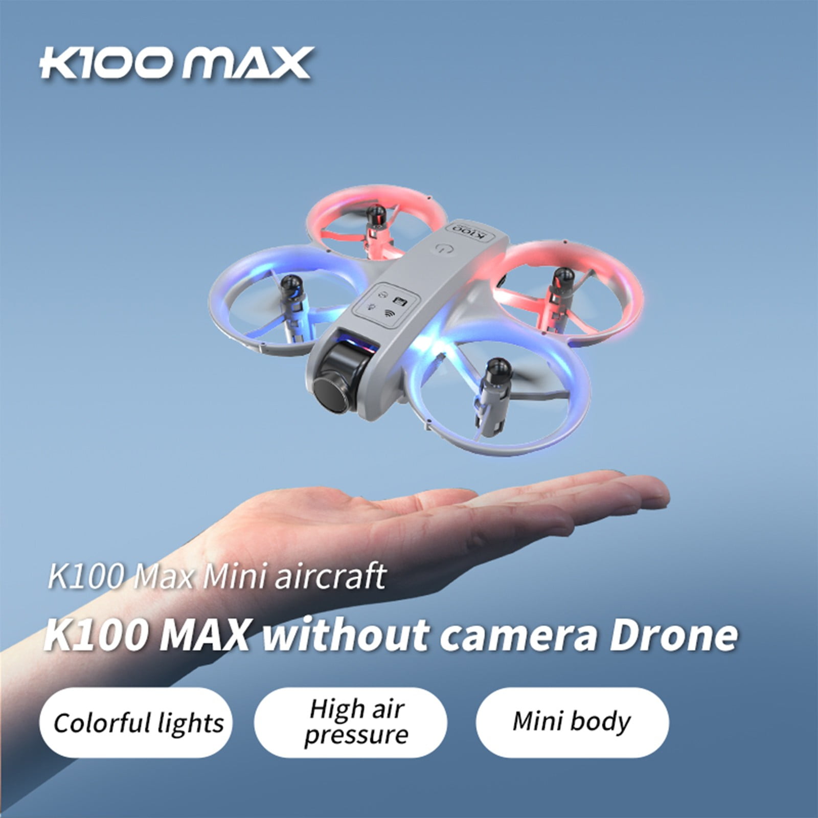 LED Light Drone with Altitude Hold, Headless Mode and One Key Takeoff, 2.4G RC Quadcopter for Boys Girls, Beginner-Friendly Flying Toy with Propeller Guards and 3 Speeds