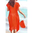 thumbnail image 2 of HAPPY BAY Women's Beachwear Summer Swim Beach Dress Cover ups for Swimwear Women Short Front Tie Swimsuit Coverups for Women S-M Orange_AC99, 2 of 4