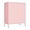 Pink, variant on Metal Storage Cabinet, Metal Sideboard Cabinets with 1 Adjustable Shelves & Double Doors, Modern Storage Freestanding Organizer Cabinet for Living Room, Home Office, Dining Room, White