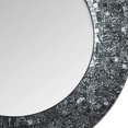 thumbnail image 3 of DecorShore 24" Traditional Round Mosaic Wall Mirror, Decorative Wall Mirror(Black & Silver Metallic), 3 of 5