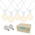 thumbnail image 1 of Novelty Lights 100 Feet G40 LED Patio String Lights with 67 Bulbs, Warm White, Weather Resistant and Shatterproof Replaceable Plastic Globe Bulbs, White Wire, 1 of 9