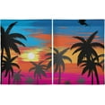 thumbnail image 2 of Coolnut Palm Tree Kitchen Curtains 2 Panels, UV Protected Tier Curtains Half Window Curtains for Guest Room Bathroom Sink Laundry Room Basement,24"x 27", 2 of 6