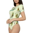 thumbnail image 2 of Balery Women'Savocado For Exercise Crew Neck Round Neck Short Sleeves Slim Fit Casual Basic Extender Bodysuit Daily Jumpsuit T Shirts-Large, 2 of 9