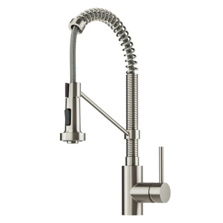 Kraus Spot Free Bolden™ 18-Inch Commercial Kitchen Faucet with Dual Function Pull-Down Sprayhead in all-Brite™ Stainless Steel Finish