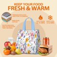 thumbnail image 5 of Pioneer Flower Floral Print Pattern Insulated Lunch Bag for Women & Adults,Large Portable Soft Cooler Lunch Bag,Thermal Food Storage Tote with Pearl Cotton,8.66L,8.75x5.75x9.5 Inch, 5 of 6