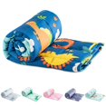 thumbnail image 1 of Manta pesada Sivio Blue Dinosaur, 1,4 kg, 90 x 120 cm, algodón, 1 of 7