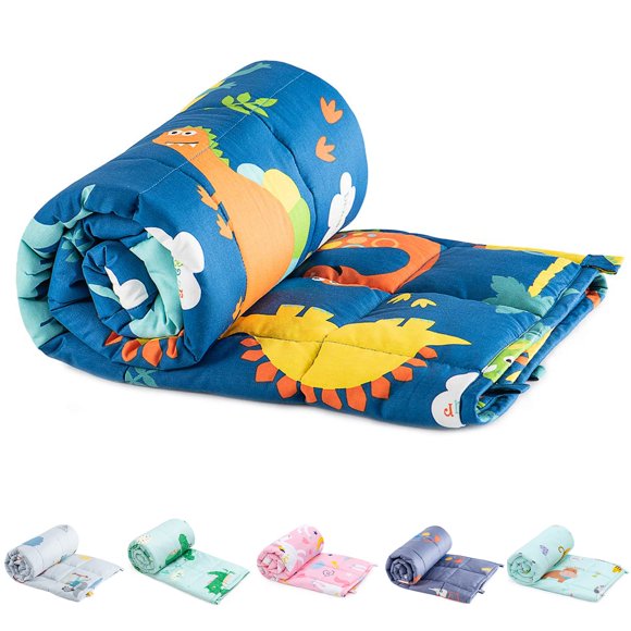 Manta pesada Sivio Blue Dinosaur, 1,4 kg, 90 x 120 cm, algodón