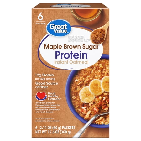 GV Protein Maple Brown Sugar Instant Oatmeal 6ct