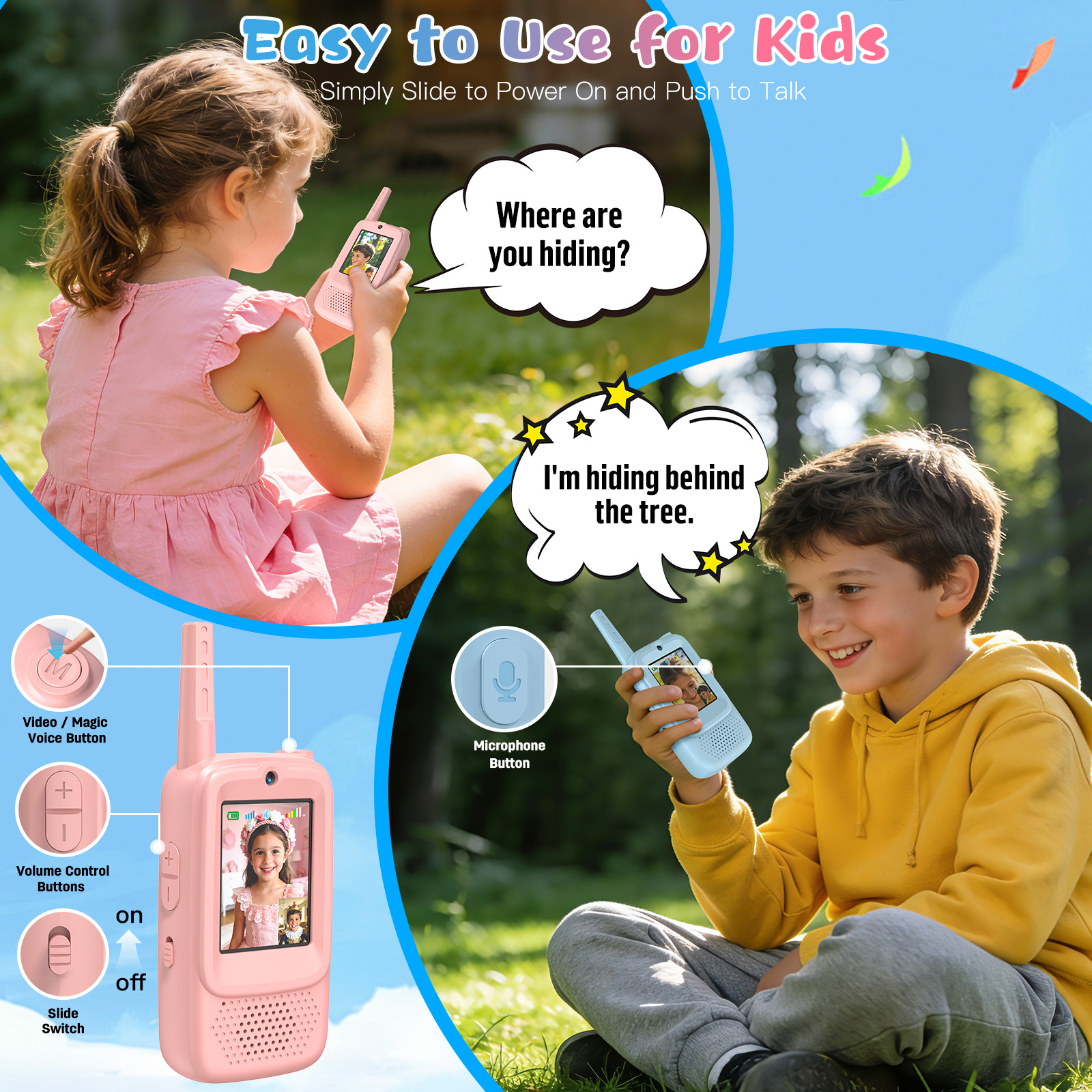 ZealSound Video Walkie Talkies 2-Pack Blue and Pink photo 7