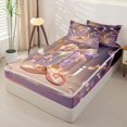 thumbnail image 2 of Castle Fairy Ballet Bow Letter J Zipper Full Size Comforter Sets with Fitted Sheet and 2 Pillowcases,Musical Notes Pattern Zipper Bedding Set,Ivory Champagne,4pcs, 2 of 6