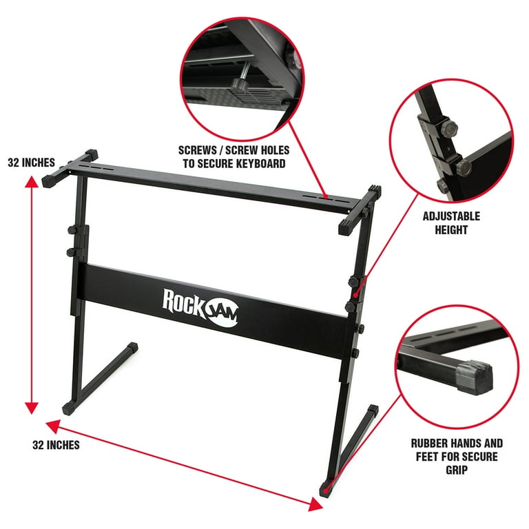 Rockjam 61-Key Keyboard Piano Kit with Stand, Bench, Music Stand, Head –  VIPOutlet