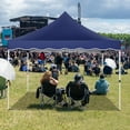 thumbnail image 3 of HOTEEL 10x10 Pop Up Canopy Outdoor Shade, Easy Up Sun Shelter with One Person Set Up Center Lock, Commercial Instant Canopy Tent, Portable Instant Camping Beach Canopy Tents for Parties, Dark Blue, 3 of 11