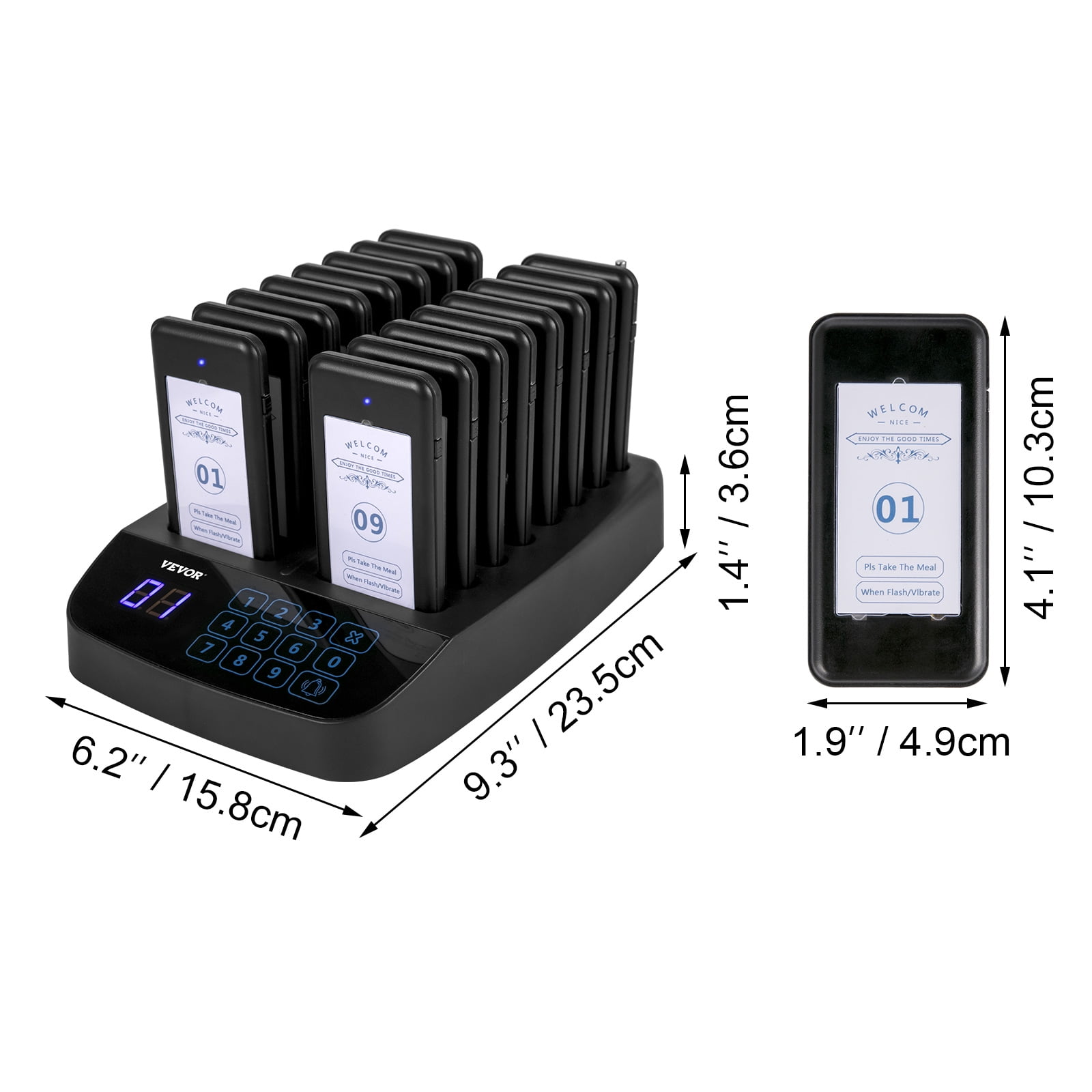 Details about   VEVOR Restaurant Pager Paging System 16 Coasters Wireless Paging Queuing System 