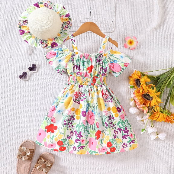 RTKFRFLM Toddler Girls Casual Dresses Summer Dress Clothes Backless Flower Dresses For Girl Beach Sundress Dresses,Size 2-3 Years