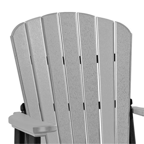 HomeStock Natural Beauty Fan Back Glider , Light Gray & Black, Perfect for Outdoor Relaxation, Built from Recycled Materials, Low Maintenance Glider for All
