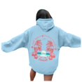 thumbnail image 1 of WEAIXIMIUNG Ensembles de Chandails en Molleton Raccourcis pour Femmes Sweat à Capuche Imprimé Lettres Manches Longues avec Poches, 1 of 6