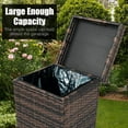 VINGLI Wicker Patio Trash Can, 27 Gallon Rattan Trash Can with