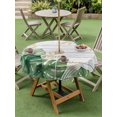 thumbnail image 4 of Outdoor Tablecloth with Umbrella Hole for Patio/Picnic/Party/Camping, Green Botanical Waterproof Table Cloth Round Cover Washable, Summer Monstera Leaf Tropical Foliage Vintage (Dia 60"), 4 of 9