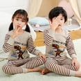 thumbnail image 2 of Pijamas con dibujos de dinosaurios para niños y niñas, ropa de dormir de algodón, de Navidad, familiar, 2 of 4