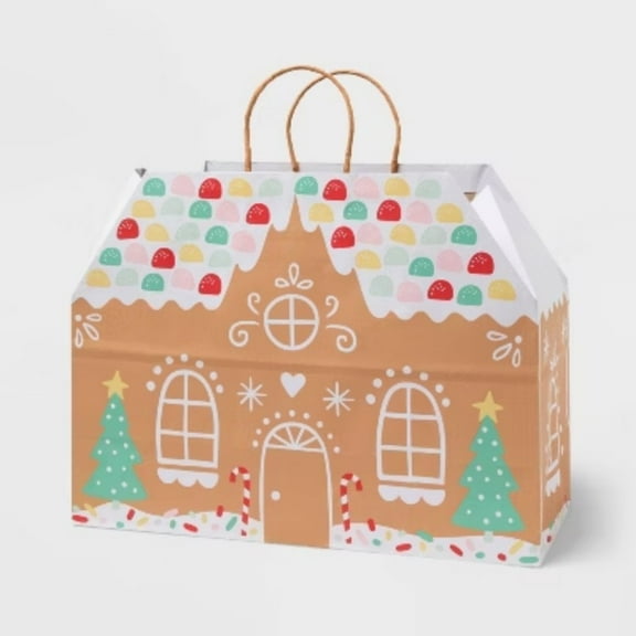 XL Gingerbread House Christmas Gift Bag Colorful - Spritz