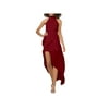 Halston Womens Faux Wrap Ruffled Halter Dress Red 4