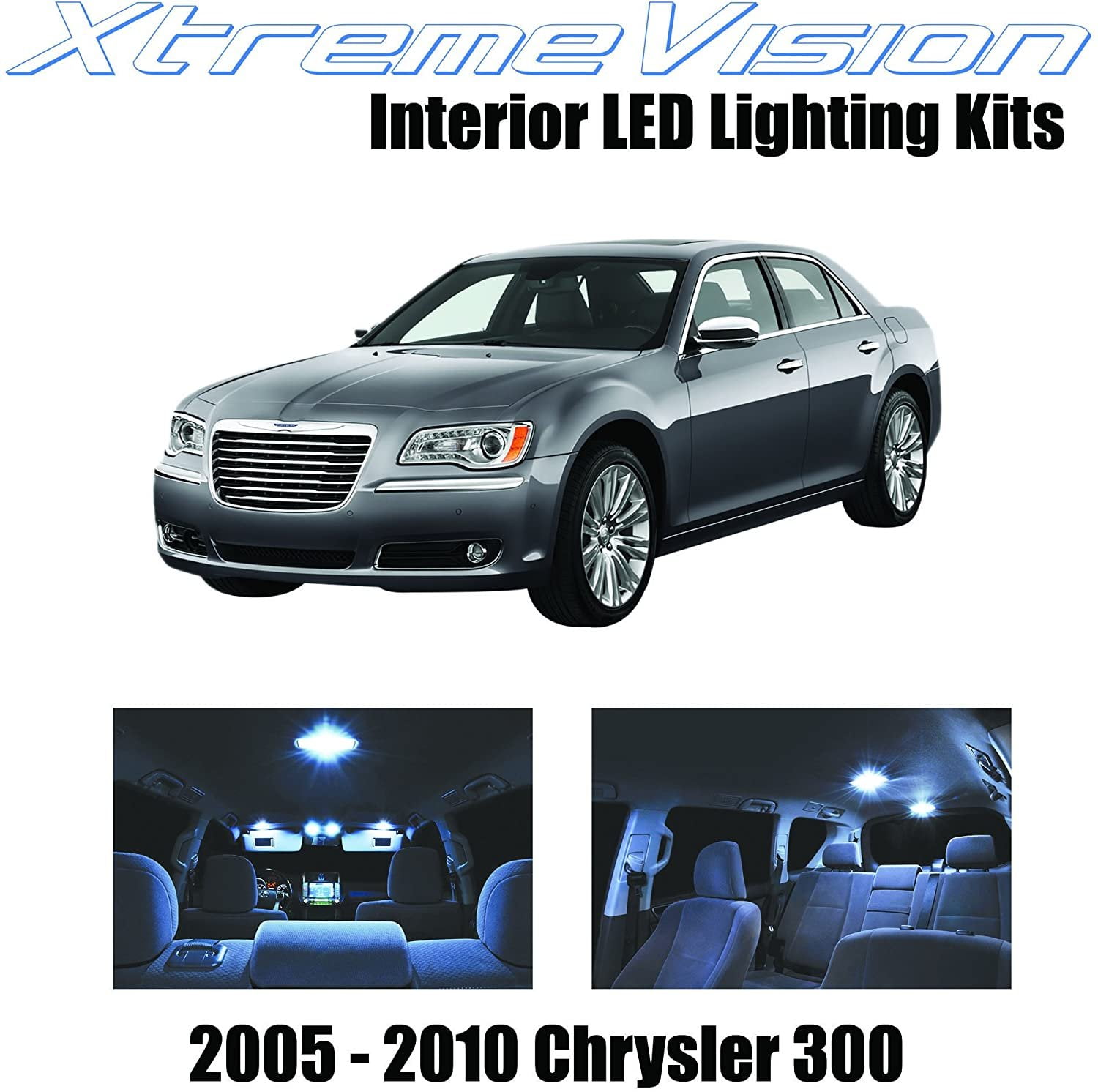 TOOL 19 x Ice Blue LED Interior Light Package For 2011-2018 Chrysler 300 300C