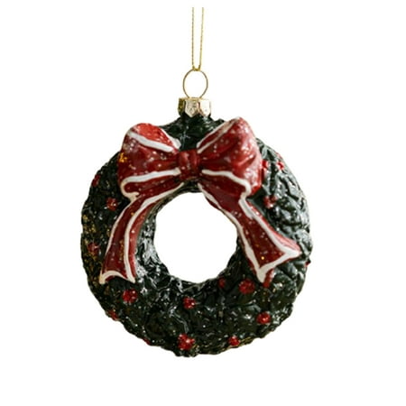 

FAIOIN Christmas Pendant House Wreath Drum Pendants for Xmas Tree Home Ornament