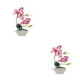 thumbnail image 3 of Bonsái de Orquídeas Artificiales Yuarrent Flores Falsas Rosa Roja 2Conjunto, 3 of 6