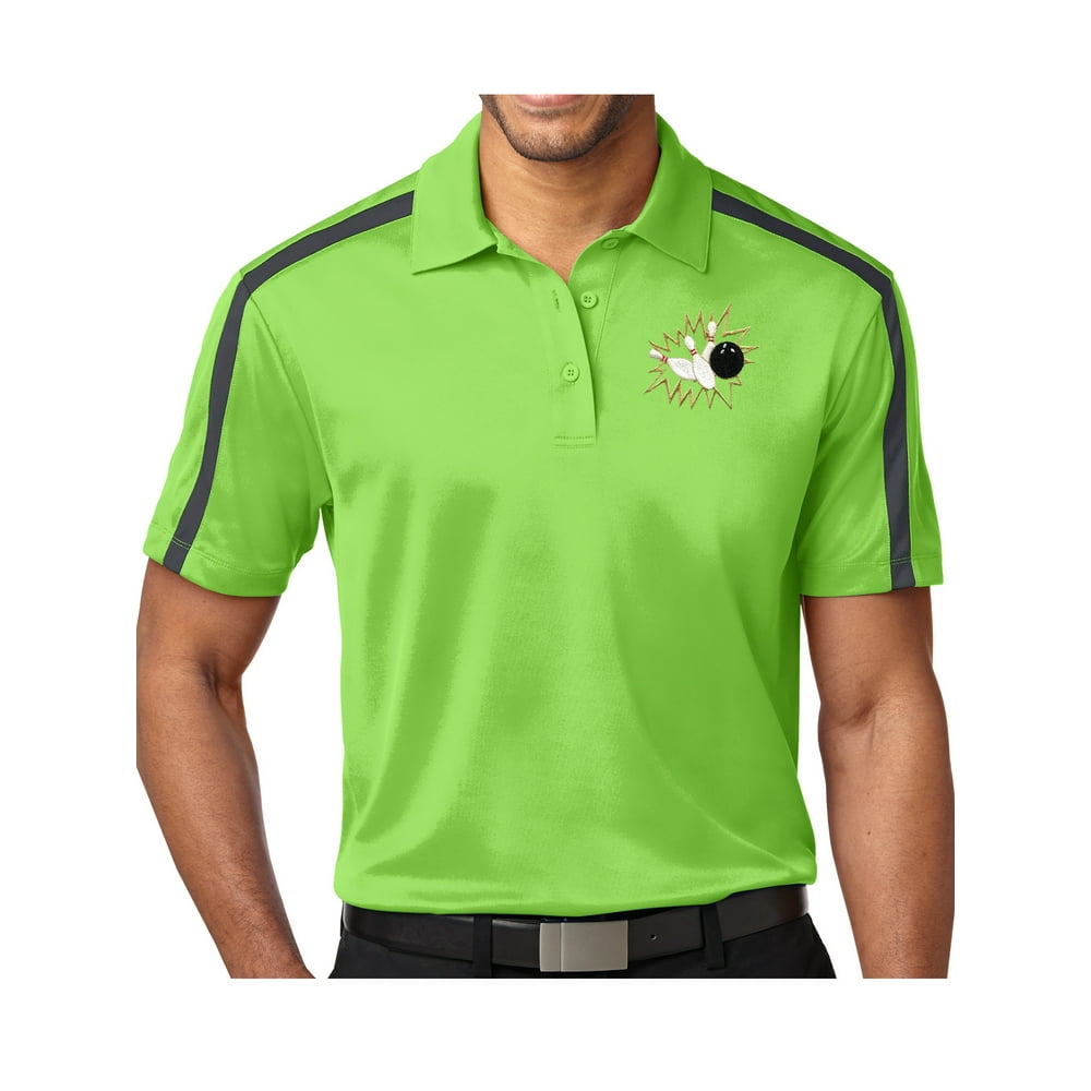 Buy Cool Shirts - Mens Bowling Pin Crash Premium Polo Shirt - Lime ...