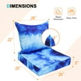 thumbnail image 3 of EAGLE PEAK Outdoor Deep Seat Cushion Set for Patio Furniture, 25 x 25 x 5 inch, 2 PCS Back Chair Cushion with Fixed belt, Tie Dye Blue, 3 of 7